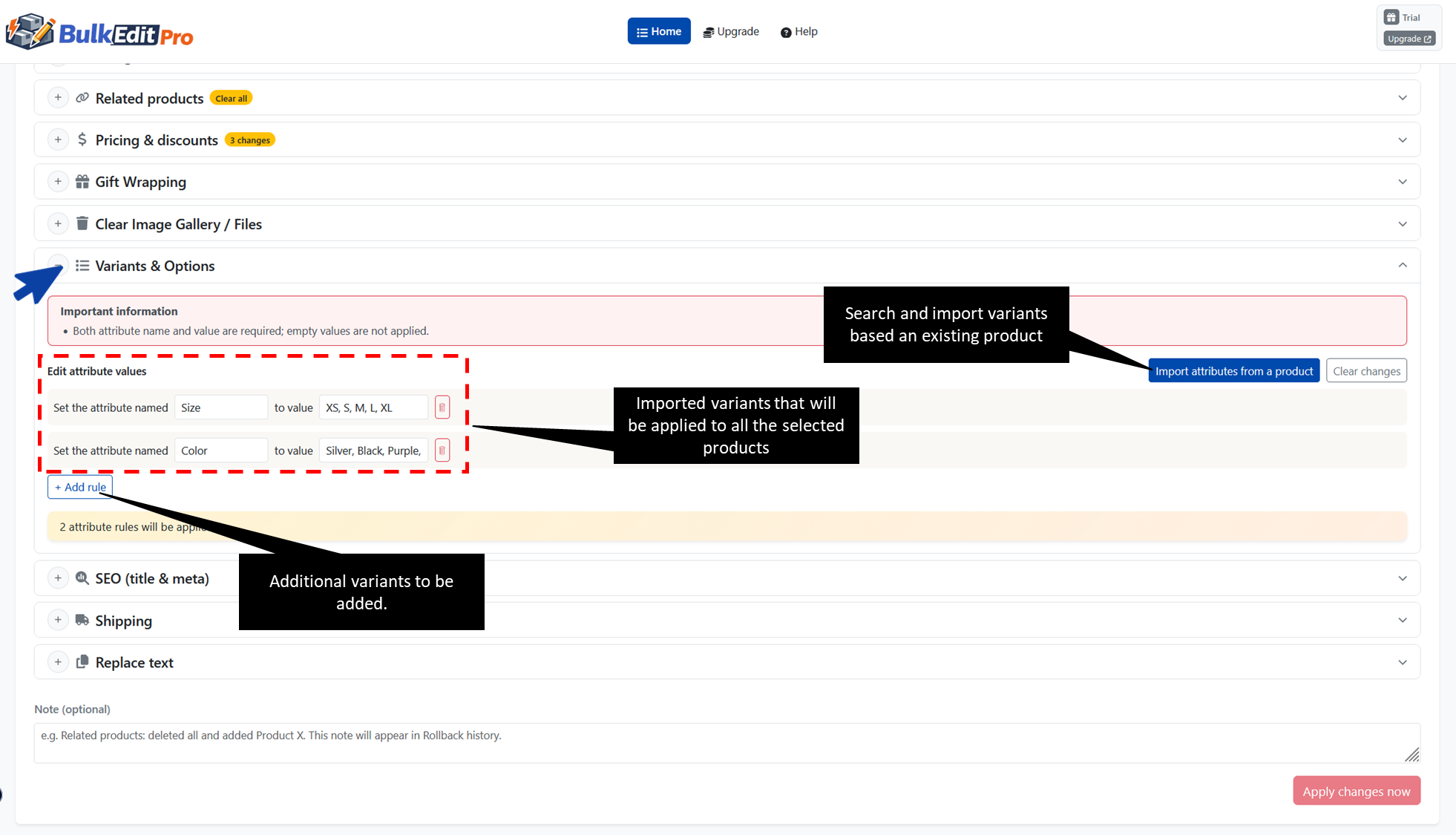 BigCommerce Bulk Edit Pro App showing how to change pricing or discounts for selected products
